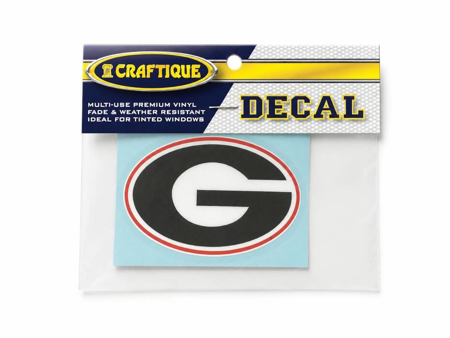 Craftique Georgia Bulldogs Oval G Decal 3" Craftique