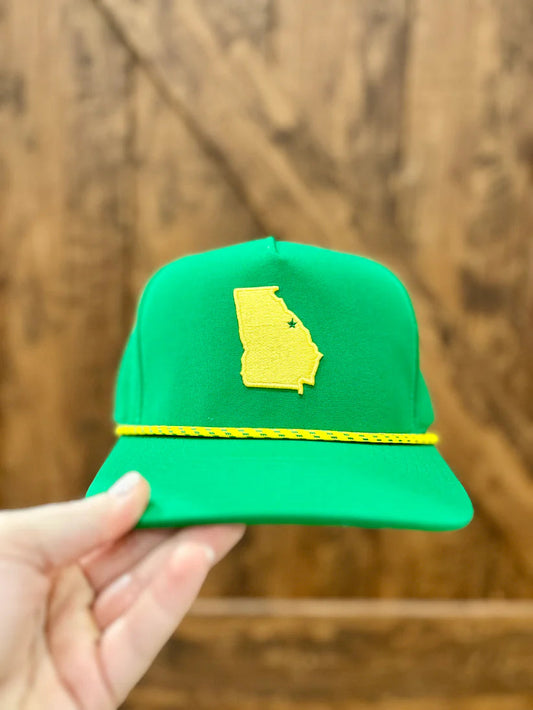 Happy Threads Georgia State Embroidered Hat - Augusta Star Happy Threads