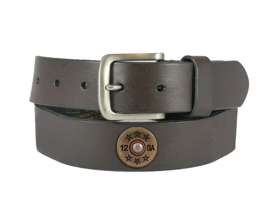 Zep-Pro Concho No Tip Leather Belt Brown Shotgun Shell
