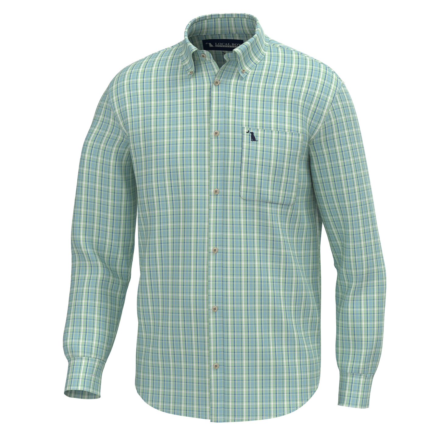 Local Boy Buffkin Dress Shirt Teal, Lime, Sailor Blue Local Boy Outfitters