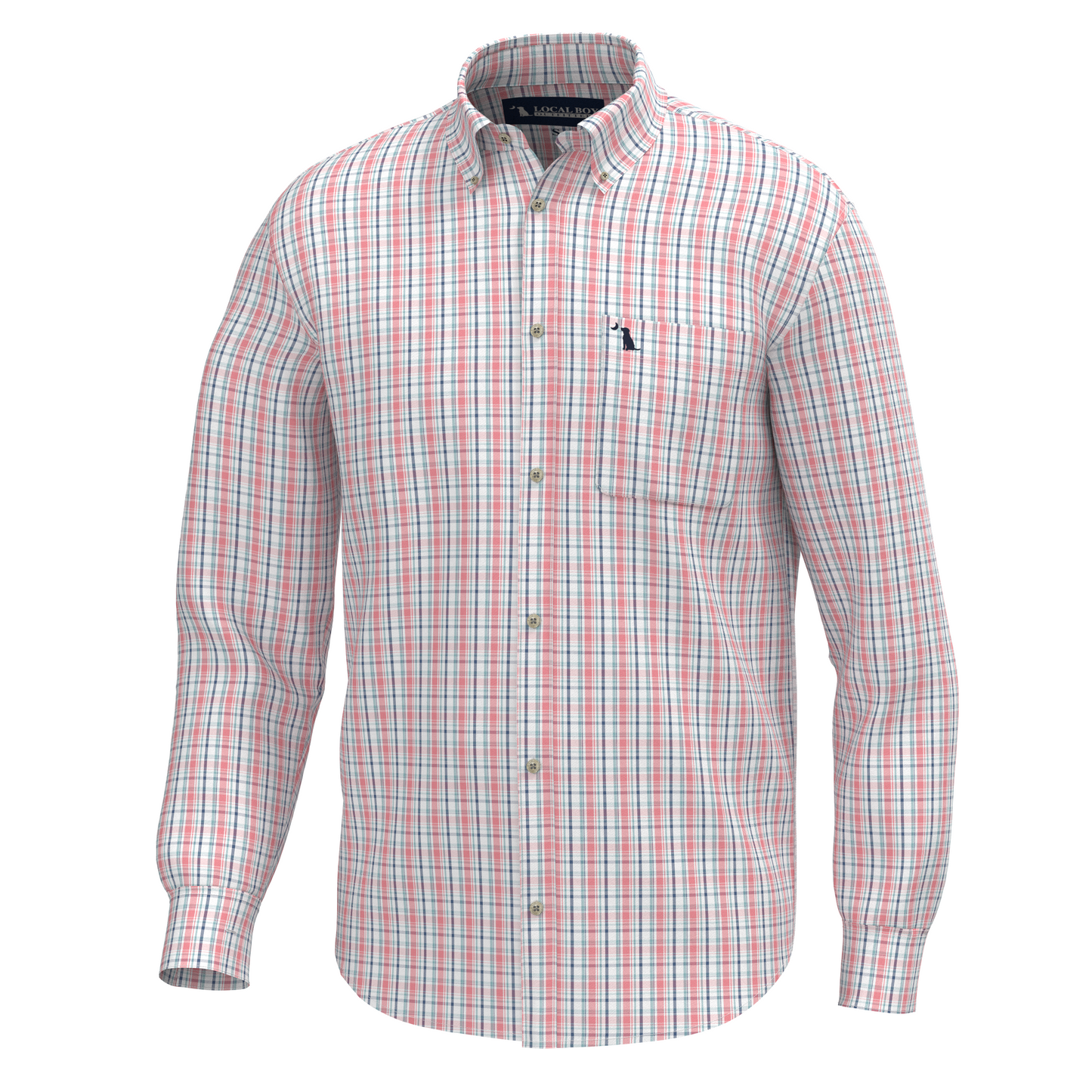 Local Boy Buffkin Dress Shirt Spearmint, Plum, Pink Local Boy Outfitters