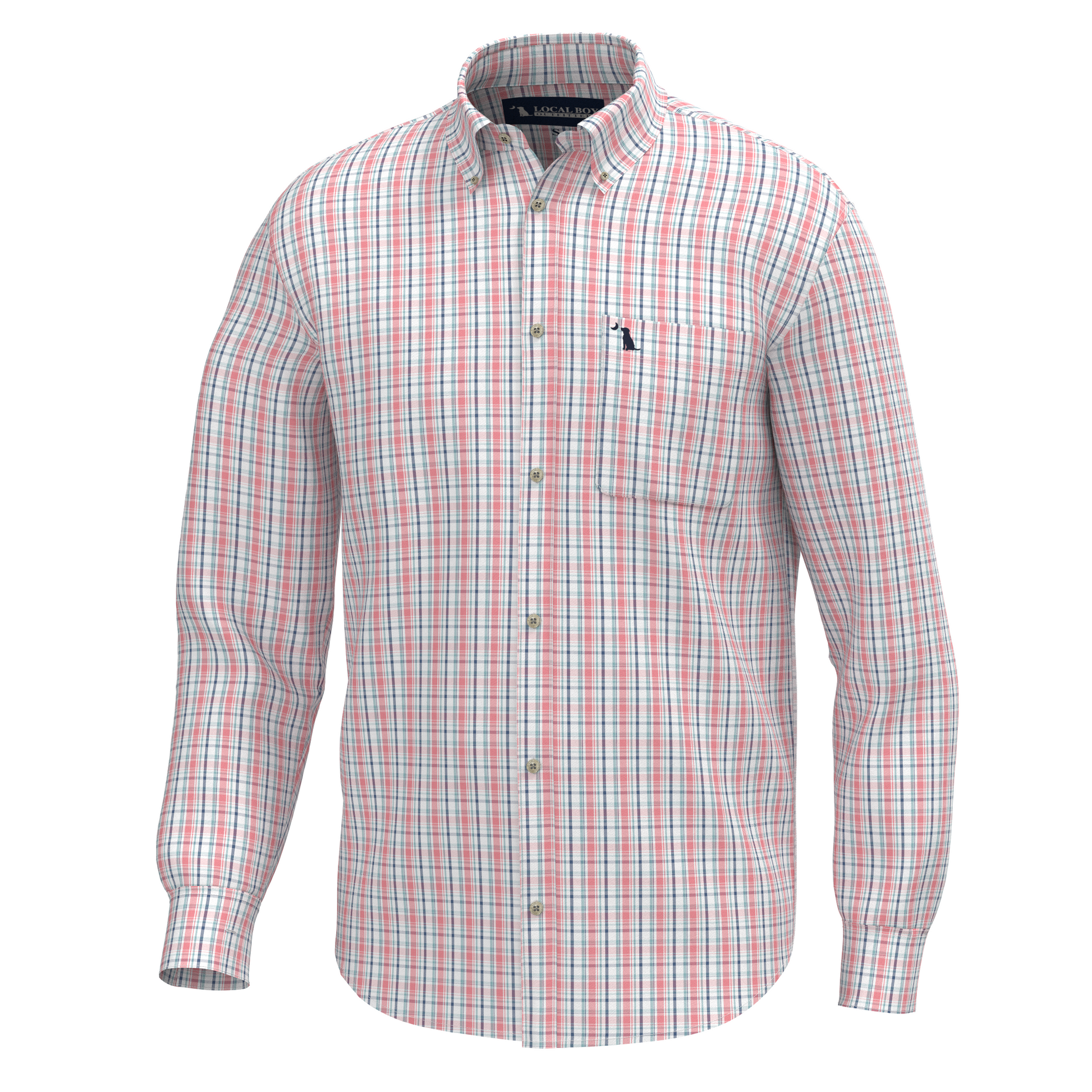 Local Boy Buffkin Dress Shirt Spearmint, Plum, Pink Local Boy Outfitters