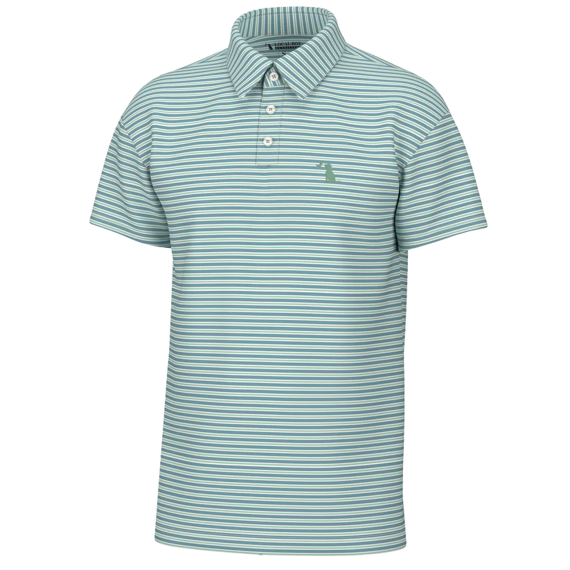 Local Boy Surfside Polo Plum Ice Blue White Local Boy Outfitters
