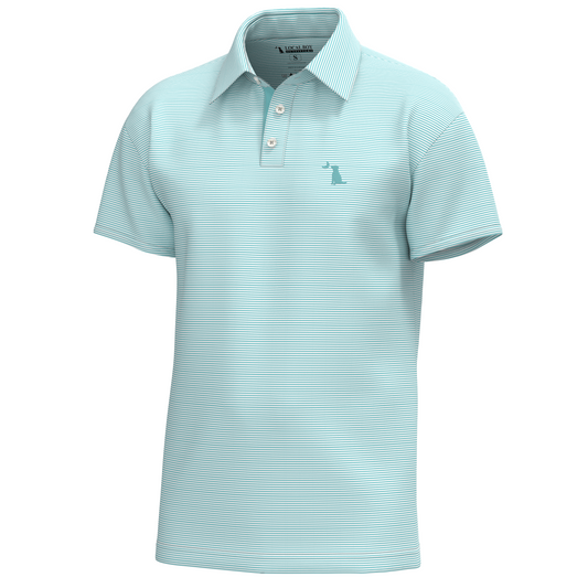 Local Boy Youth Palms Polo SS Aqua and White