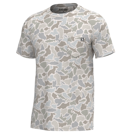 Local Boy Heather Blend Crew SS Tee Saltwater Camo Local Boy Outfitters