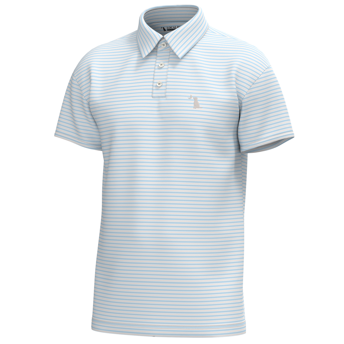 Local Boy Surfside Polo Ice Blue Light Sand White Local Boy Outfitters