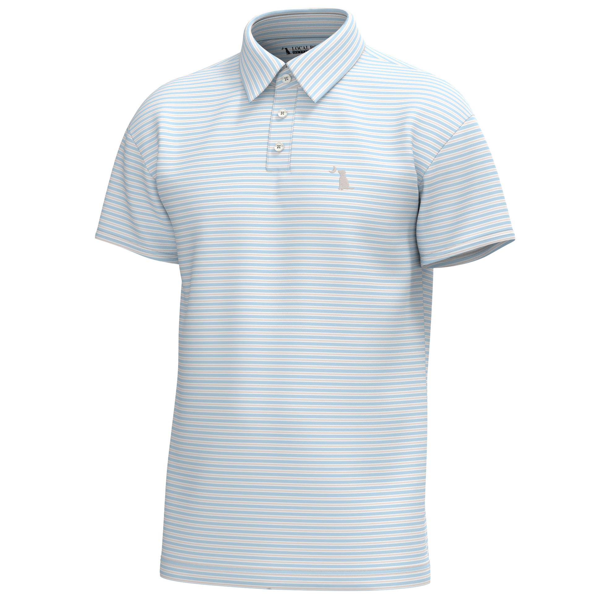 Local Boy Surfside Polo Ice Blue Light Sand White Local Boy Outfitters