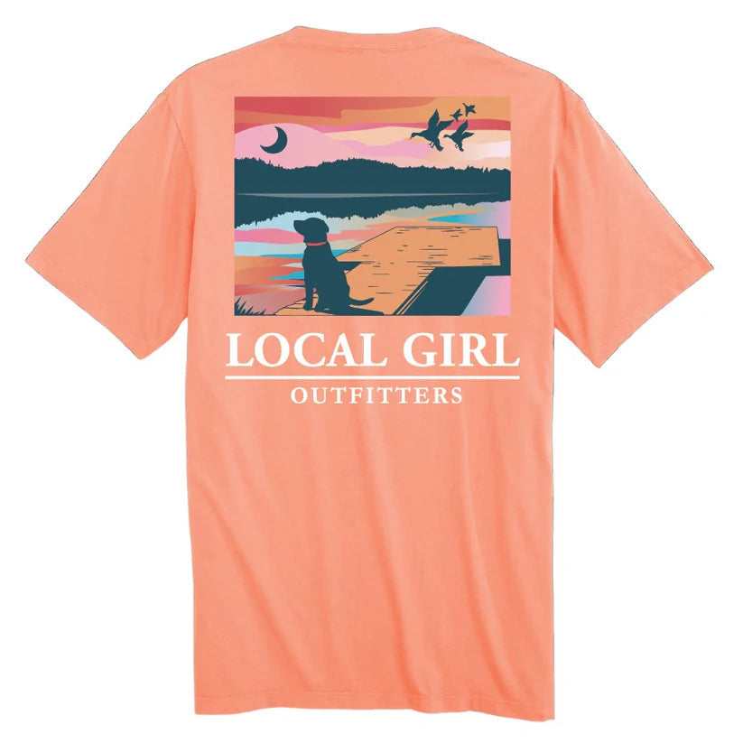 Local Girl Youth Lab on Dock SS Tee Neon Cantaloupe Local Girl Outfitters