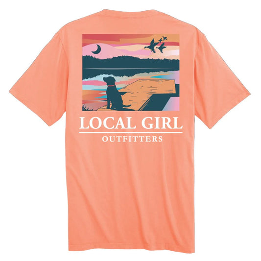 Local Girl Youth Lab on Dock SS Tee Neon Cantaloupe