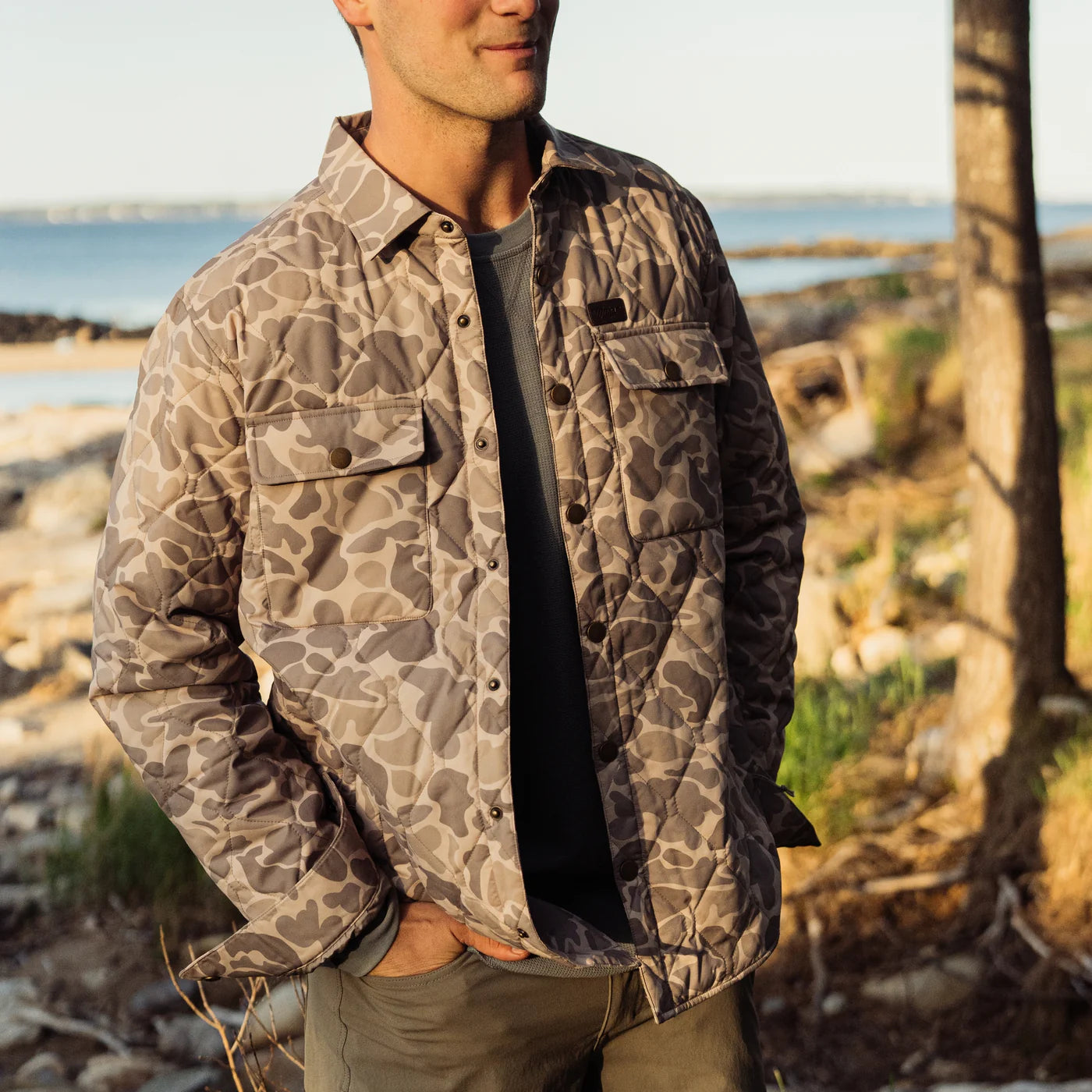 Marsh Wear Saluda Puff Shacket Khaki Mallard Camo