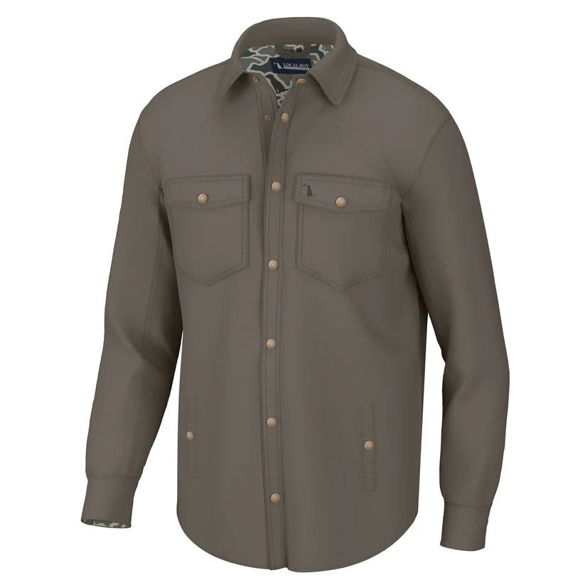 Local Boy  Sportsman's Shacket Mud Dog and Moon