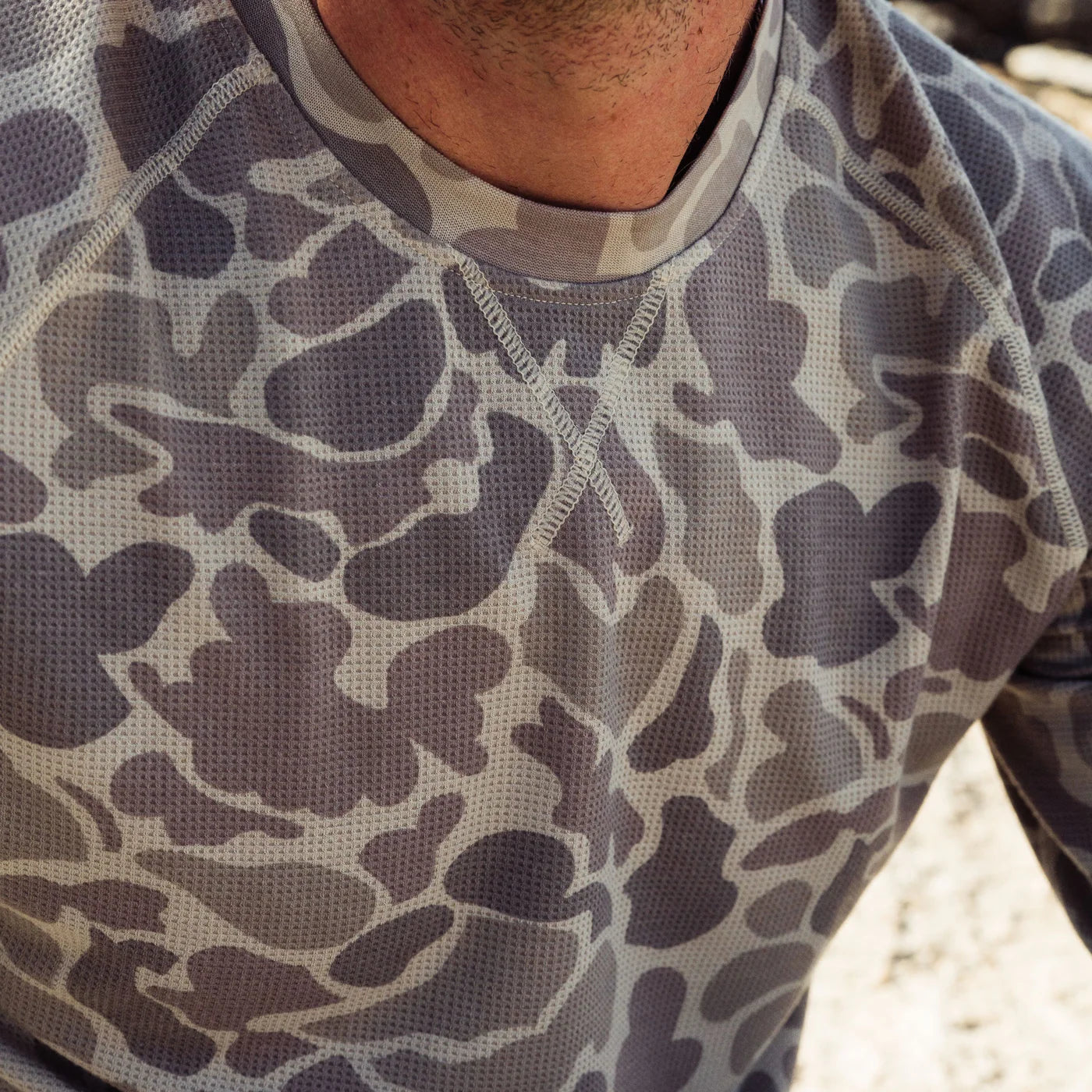 Marsh Wear Surfside Waffle Knit Shirt Khaki Mallard Camo
