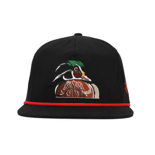 American Flyway Waterfowl The Wood Duck In Black Ripstop Rope Hat