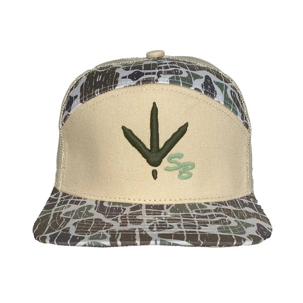 Speckle Bellies Turkey Track SB 7 Panel Hat Foggy Marsh Speckle Bellies