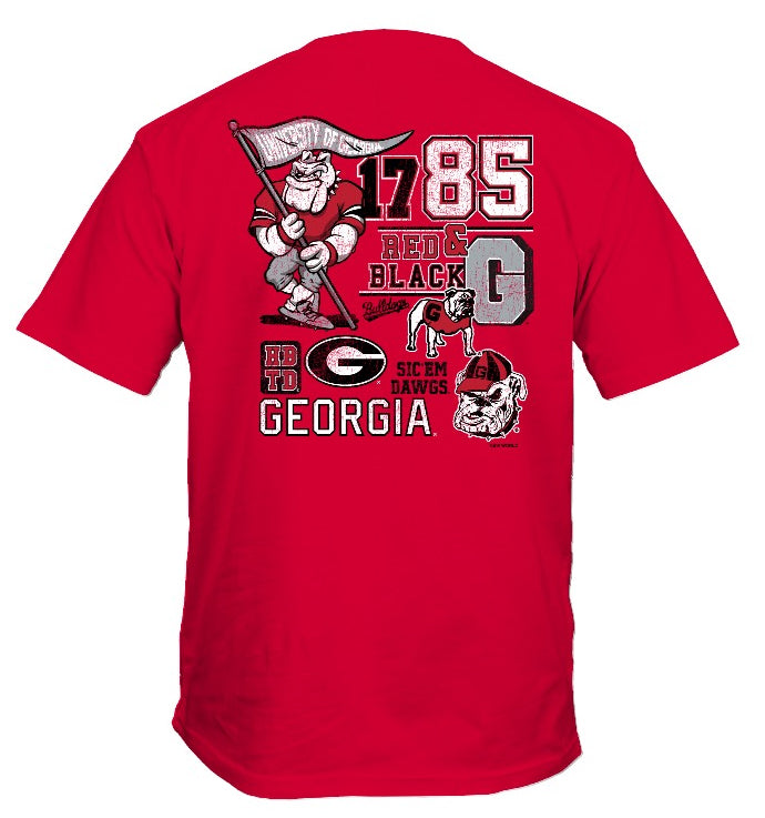 Georgia Bulldogs Vintage Icons Shirt Red New World Graphics