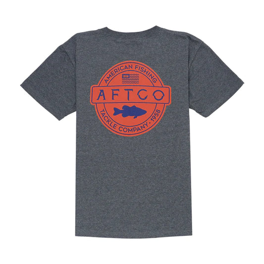 Aftco Youth Bass Patch SS T-Shirt Excalibur Heather