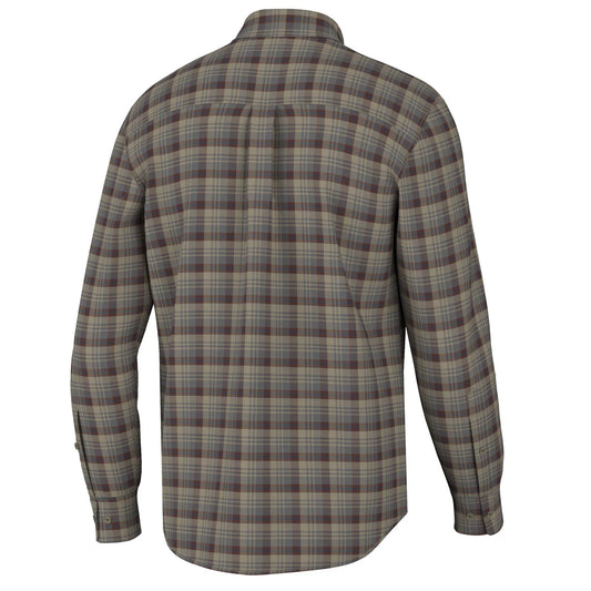 Local Boy Youth Gardner Stretch Flannel Tan Garnet Navy