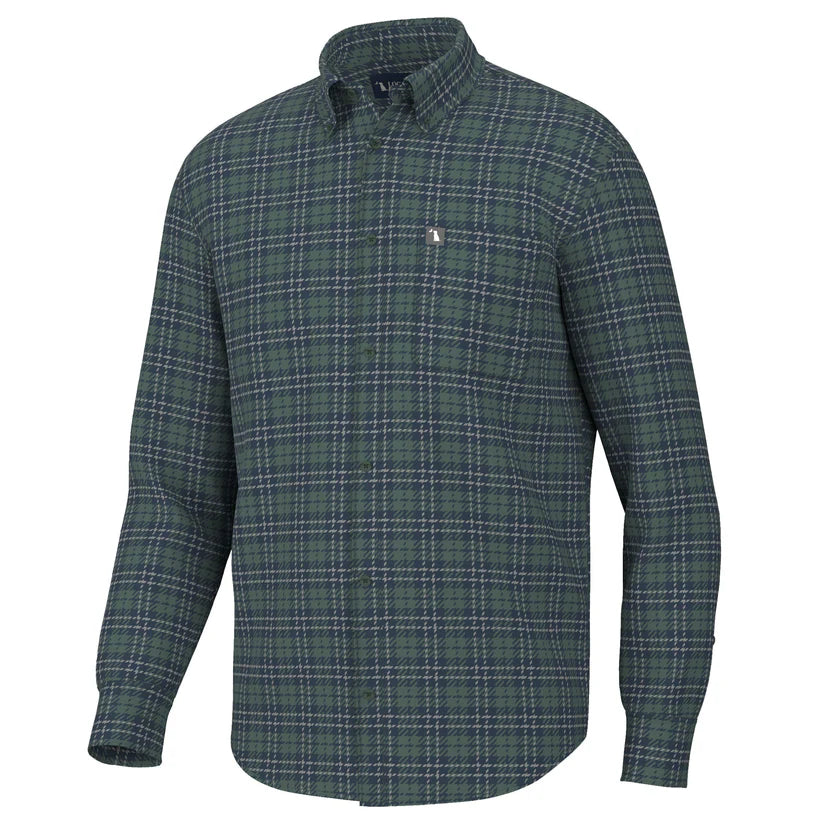 Local Boy Youth Hilton Stretch Flannel Sage Navy Gray