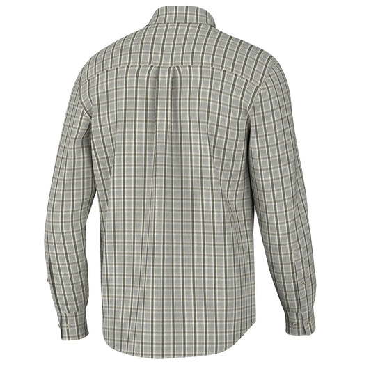Local Boy Youth Stamps Dress Shirt Light Beige Olive Green