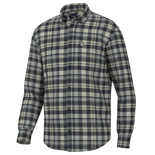 Local Boy Zeiglar Stretch Flannel Navy Blue Tan