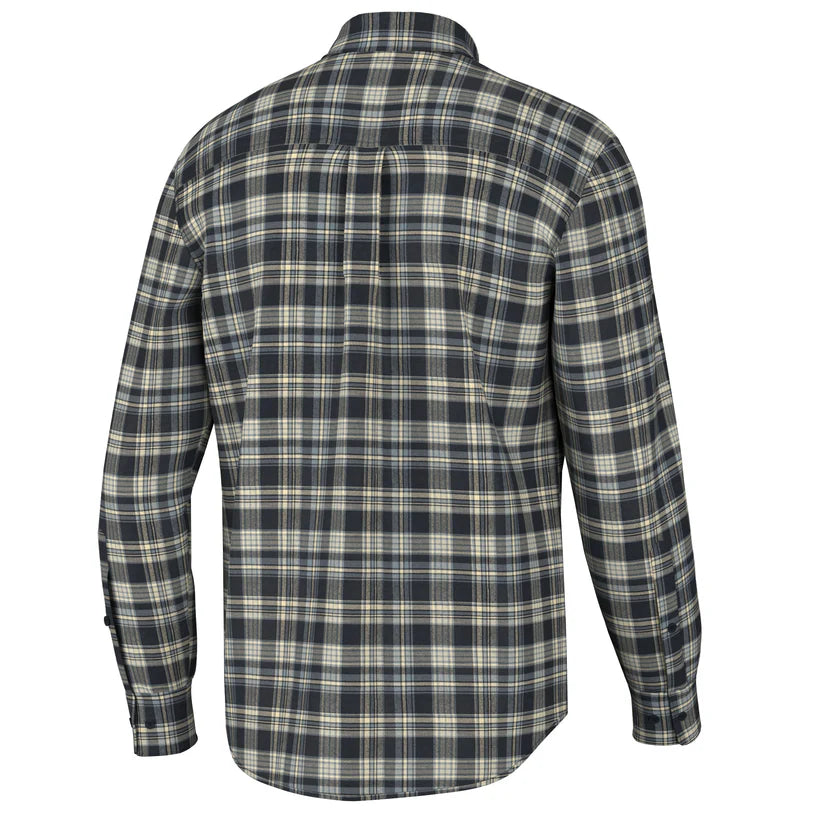 Local Boy Zeiglar Stretch Flannel Navy Blue Tan