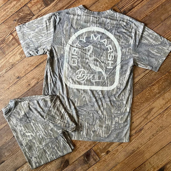 Dirty Marsh Backshore Logo Tee | Mossy Oak® Treestand Camo (Washed Out Series) Shirt etcoutfitters
