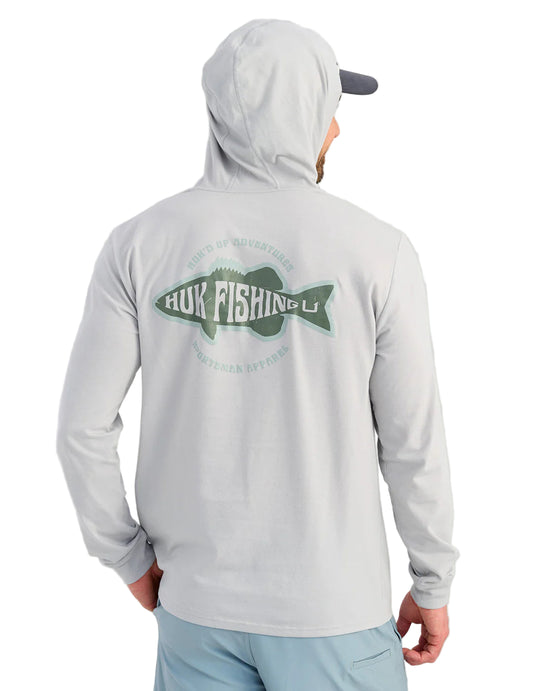 Huk Bass Apparel Hoodie Tee Harbor Mist