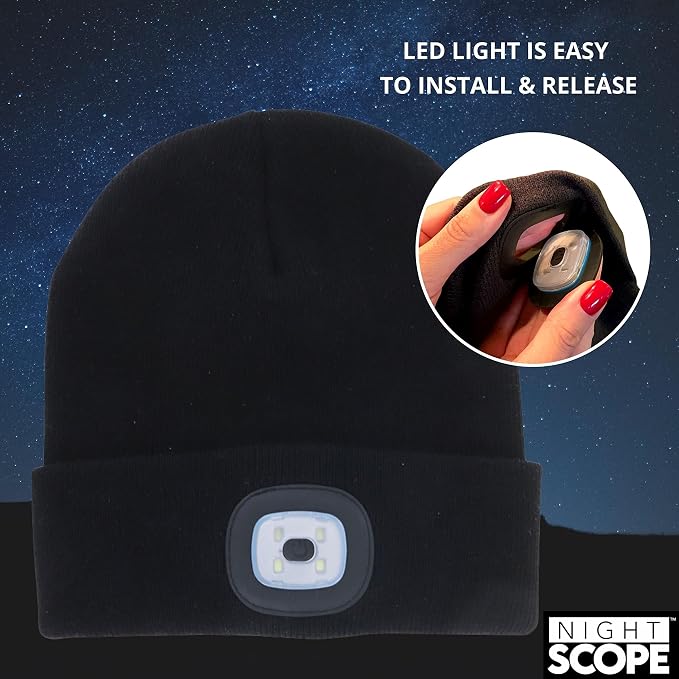 Night Scope Rechargeable LED Beanie Black Night Scope
