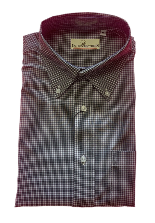 Cotton Brothers Black Checkered Long Sleeve Button Up Cotton Brothers