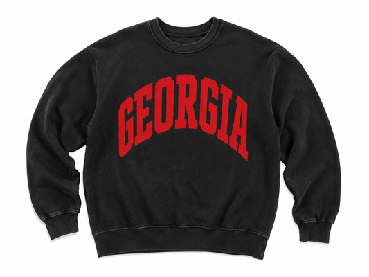 Pressbox Georgia Bulldogs Midland Arch Sweater Crop Pressbox