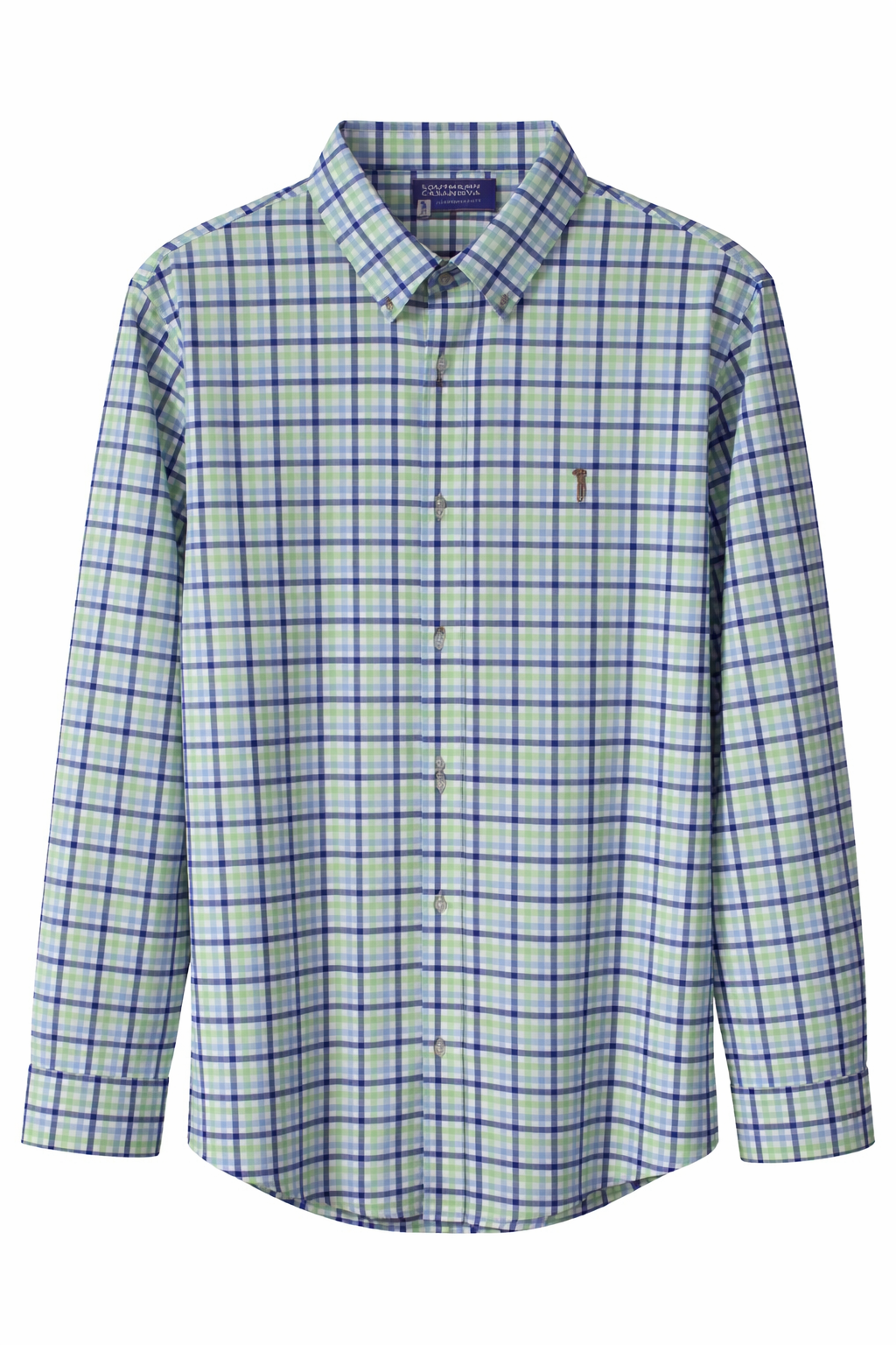 Southern Casanova Button Down Performance LS Tropic Tides Check Southern Casanova