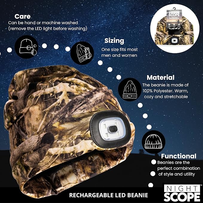 Night Scope Rechargeable LED Beanie Camo Night Scope