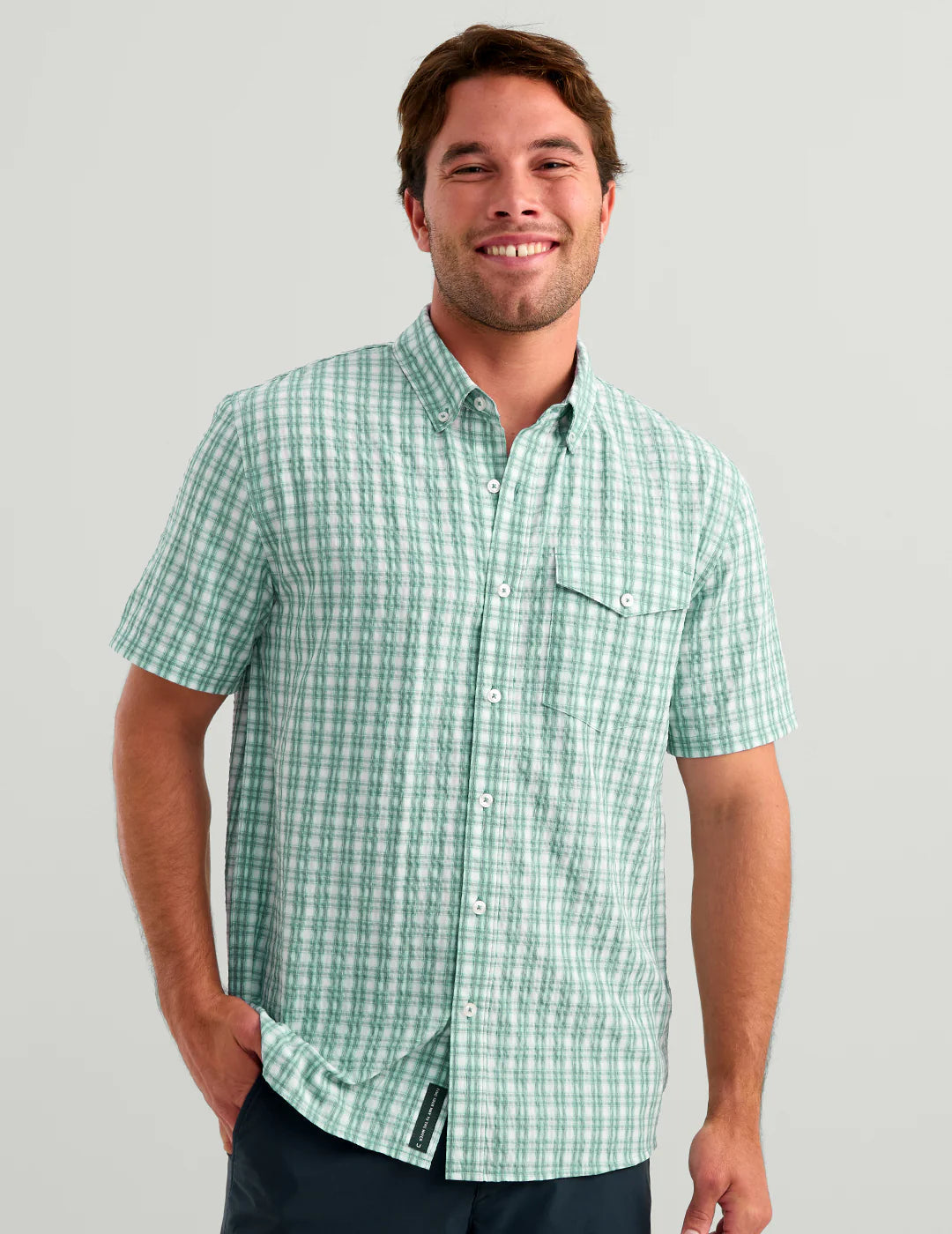Huk Chatham Plaid Short Sleeve Button Down Caicos Plaid Huk
