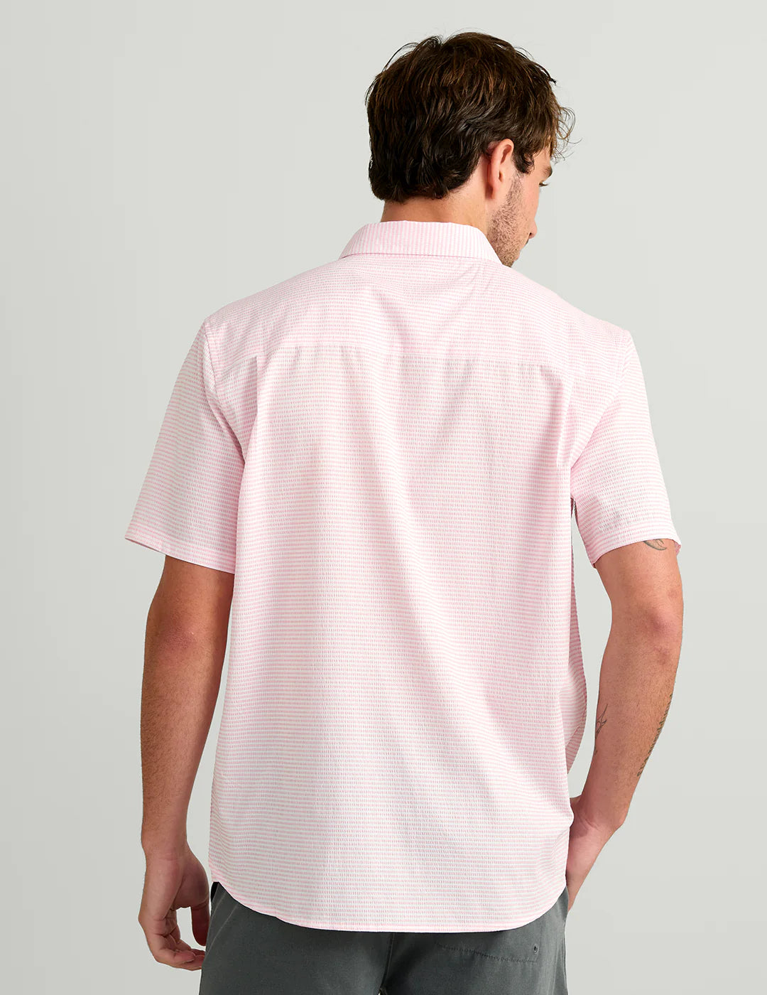 Huk Chatham Seersucker Short Sleeve Button Down Oleander Huk
