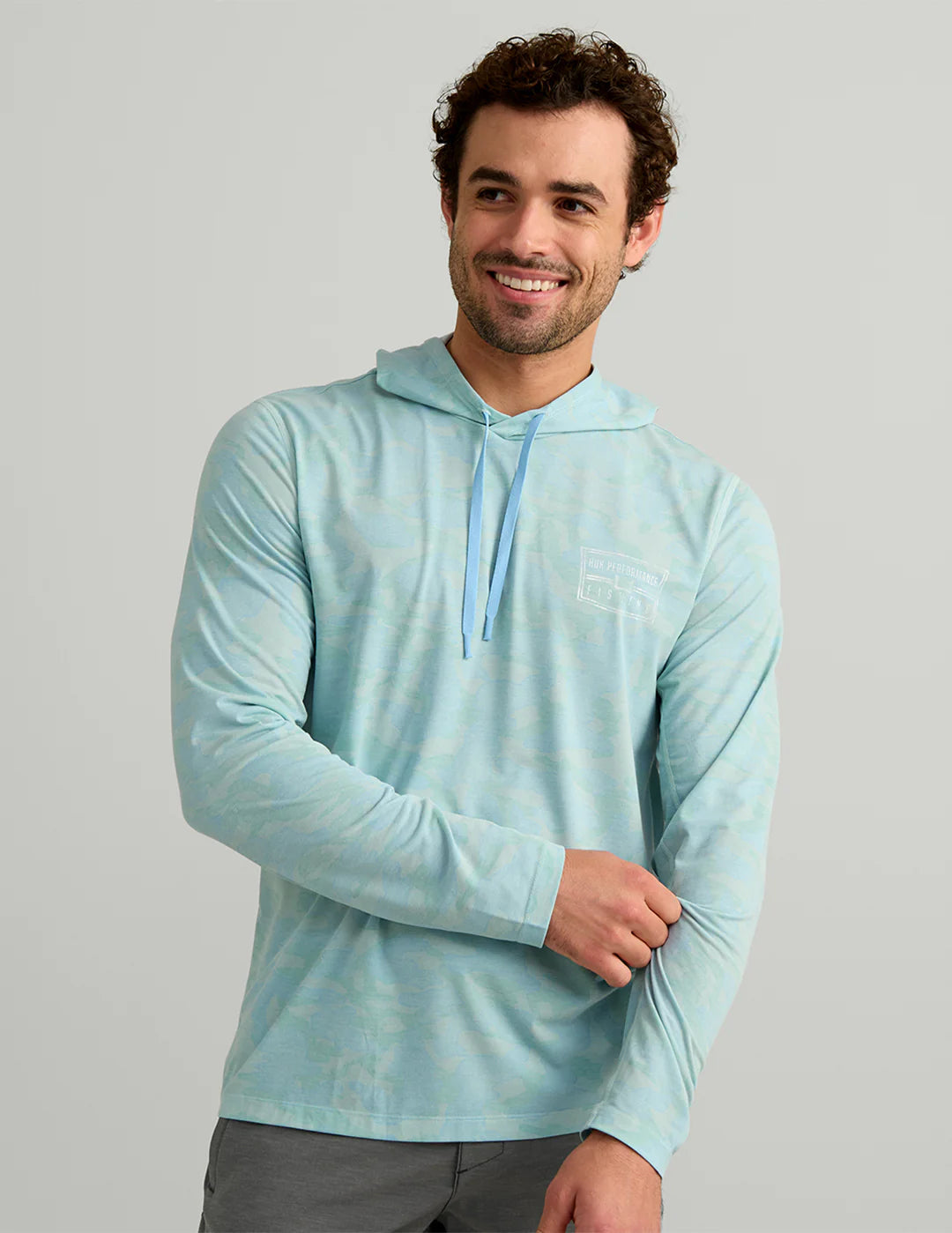 Huk Drift Printed Hoodie Heron Blue Huk