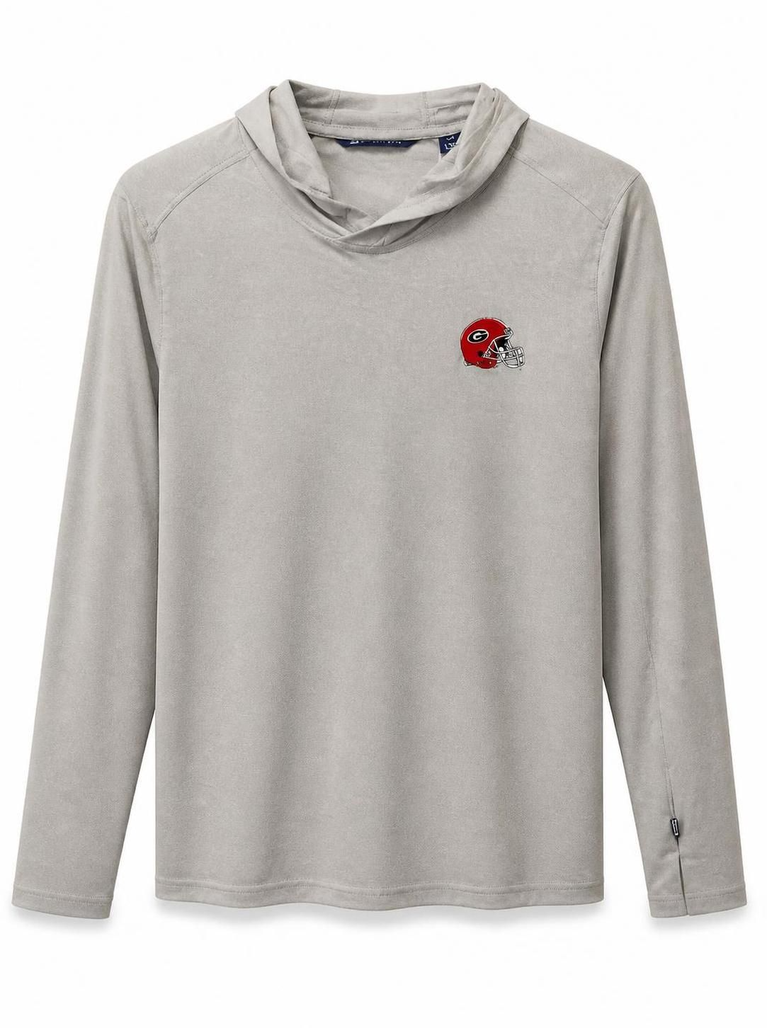 Cutter and Buck Georgia Bulldogs Coastline Epic Comfort Eco Hooded Shirt Grey Cutter & Buck