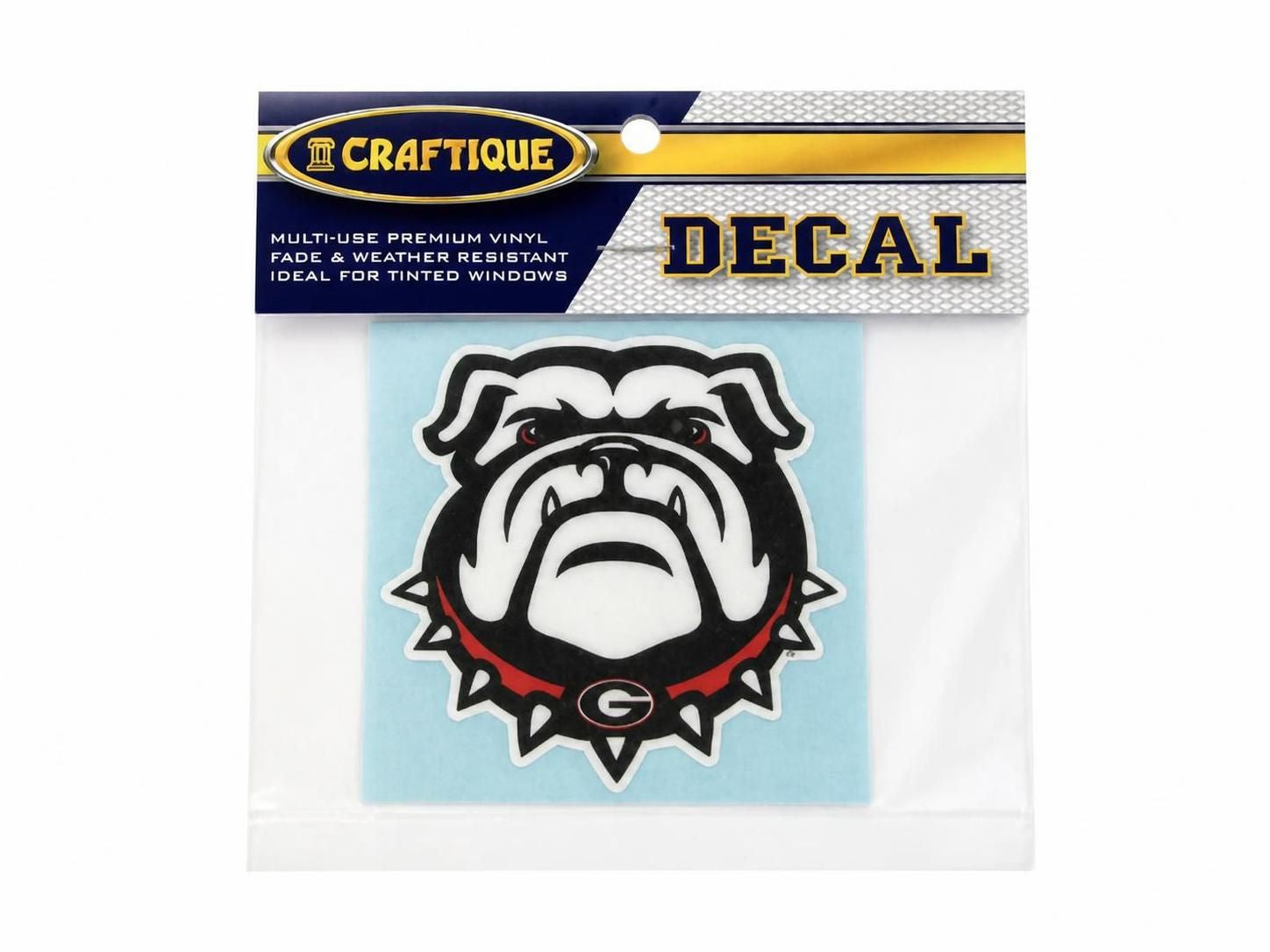 Craftique Georgia Bulldogs New Bulldog Head Decal 3" Craftique