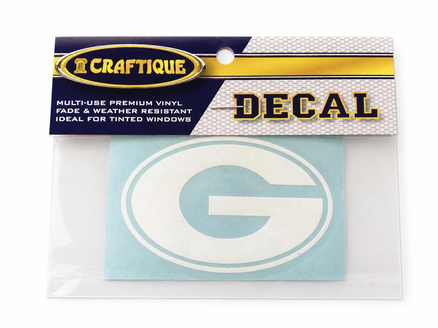 Craftique Georgia Bulldogs White Oval G Decal 3" Craftique