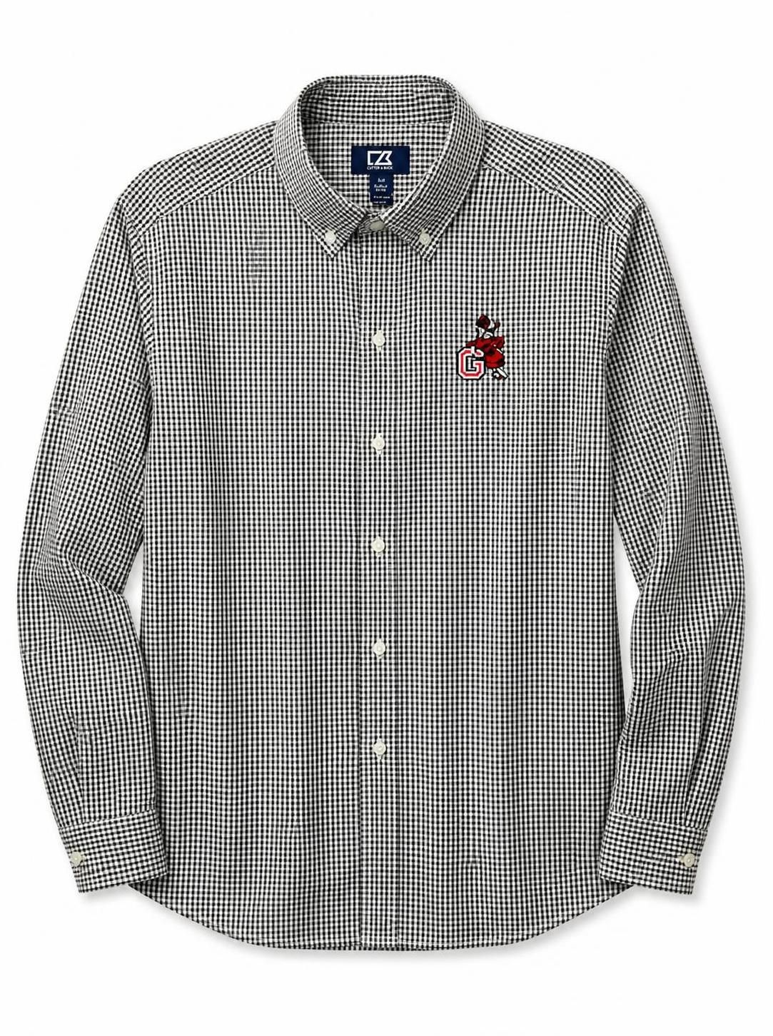 Cutter and Buck Georgia Bulldogs Skyline Eco Gingham Long Sleeve Button Up shirt Cutter & Buck