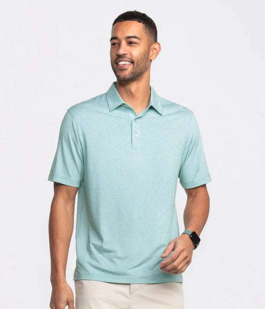 Southern Shirt Co Fairway Green Heather Madison Stripe Polo