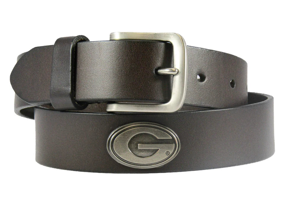 Zep-Pro Georgia Bulldogs Brown Leather Belt G Concho