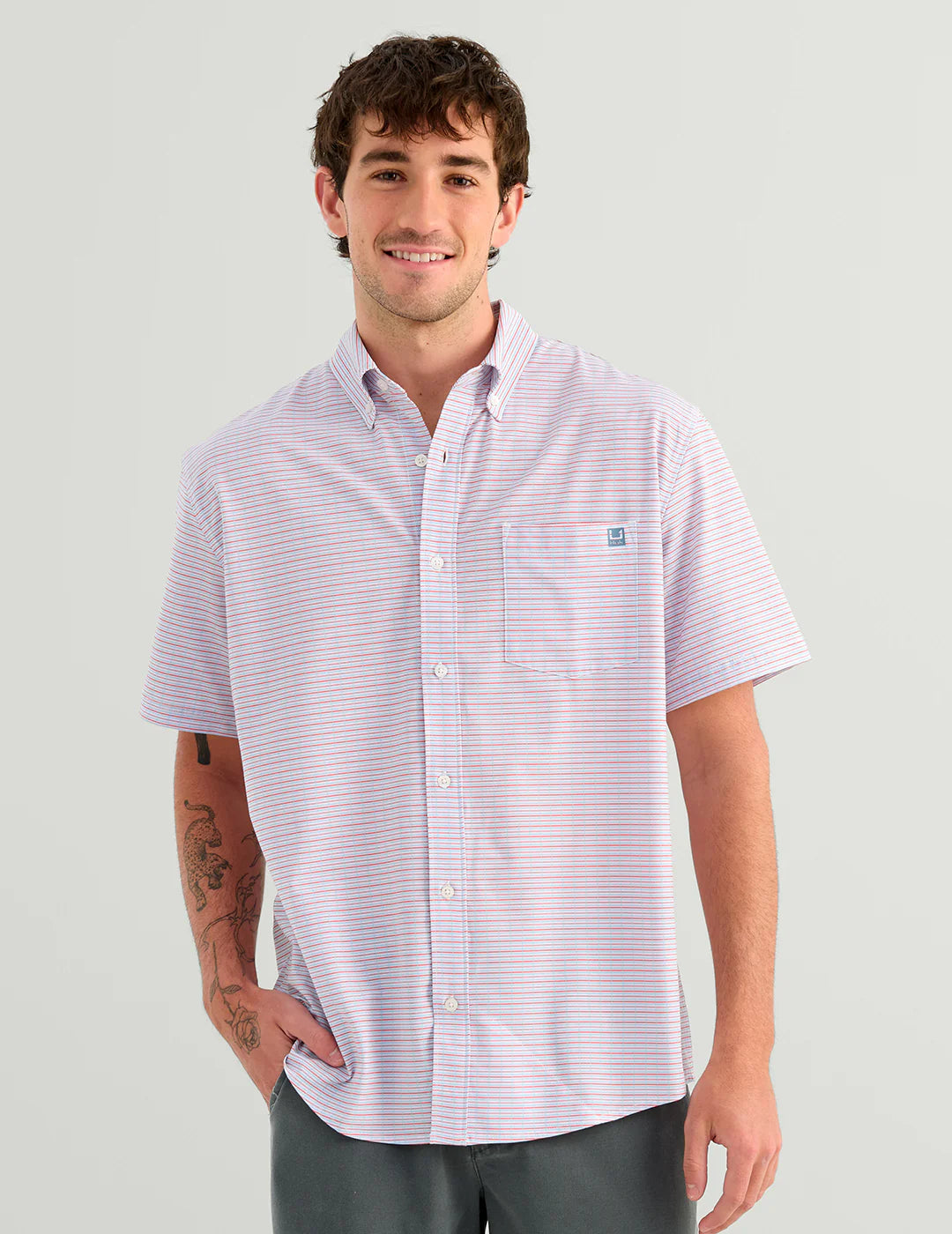 Huk Kona Printed SS Shirt Mineral Red Huk