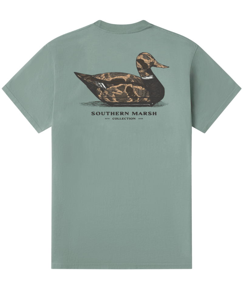 Southern Marsh T-Shirt Vintage Duck Decoy Tee - Camo Burnt Sage Southern Marsh
