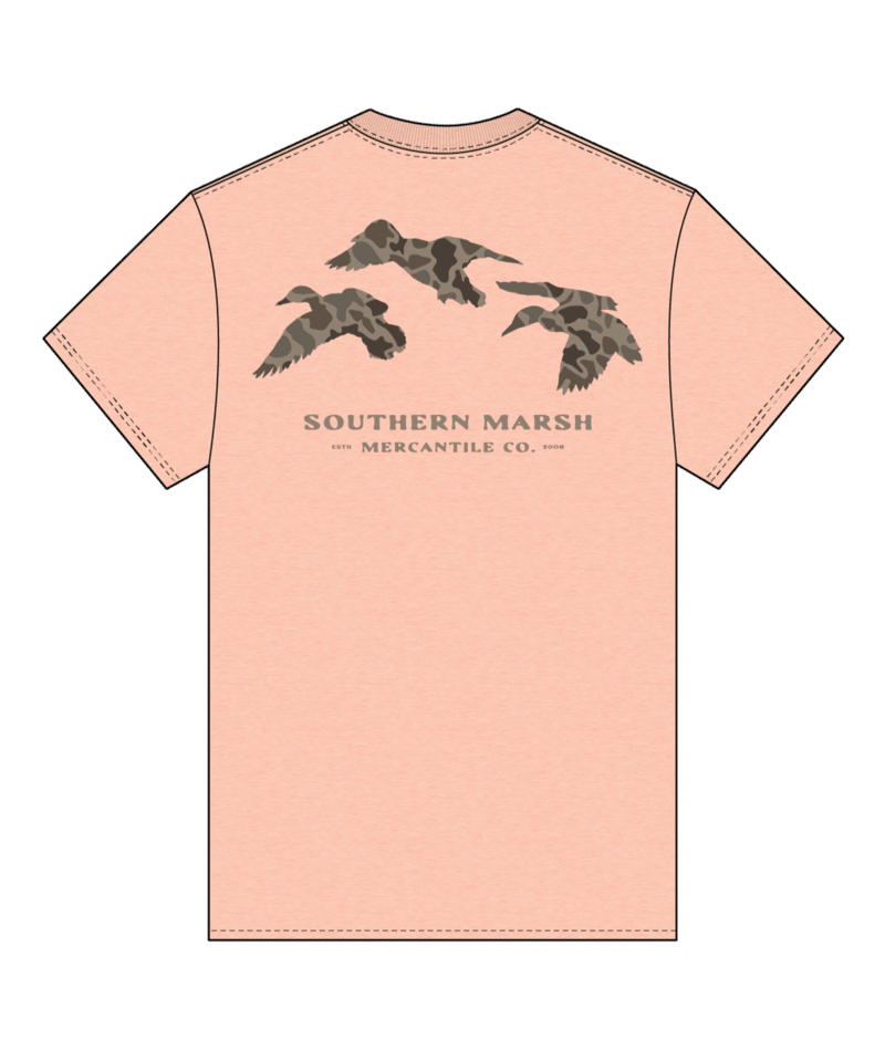 Southern Marsh T-Shirt Youth Originals - Camo - Flying Ducks Washed Sherbert Southern Marsh