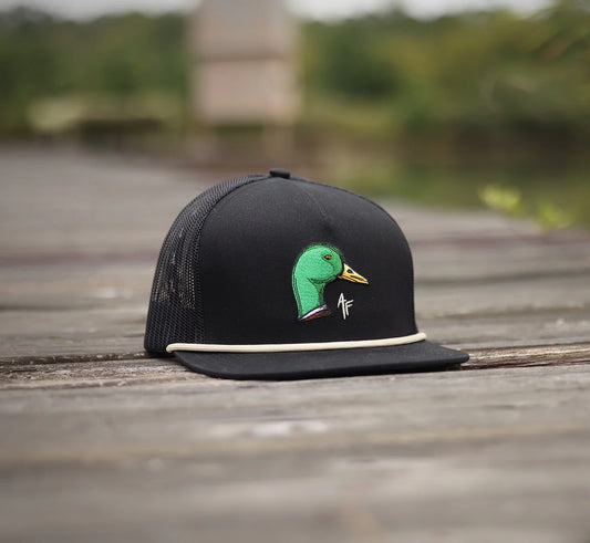 American Fetcher Mallard Head All Black Rope Hat