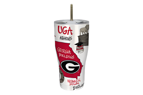 Magnolia Lane Georgia Bulldogs Metal Tumbler with Straw