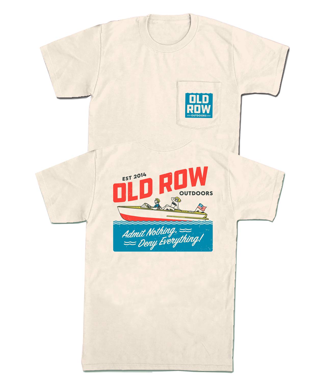 Old Row Outdoors Vintage Boat Pocket Tee Ivory