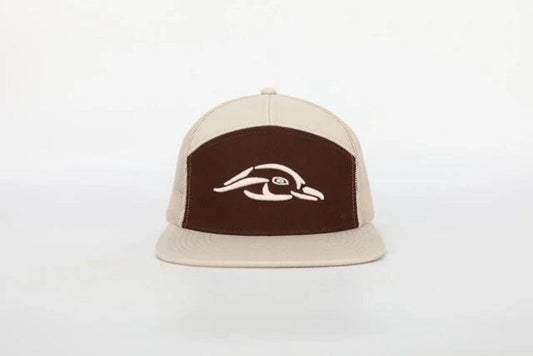 American Flyway AFW Waterfowl 3D Puff Logo 7 Panel Trucker Khaki - Brown AFW Outdoors