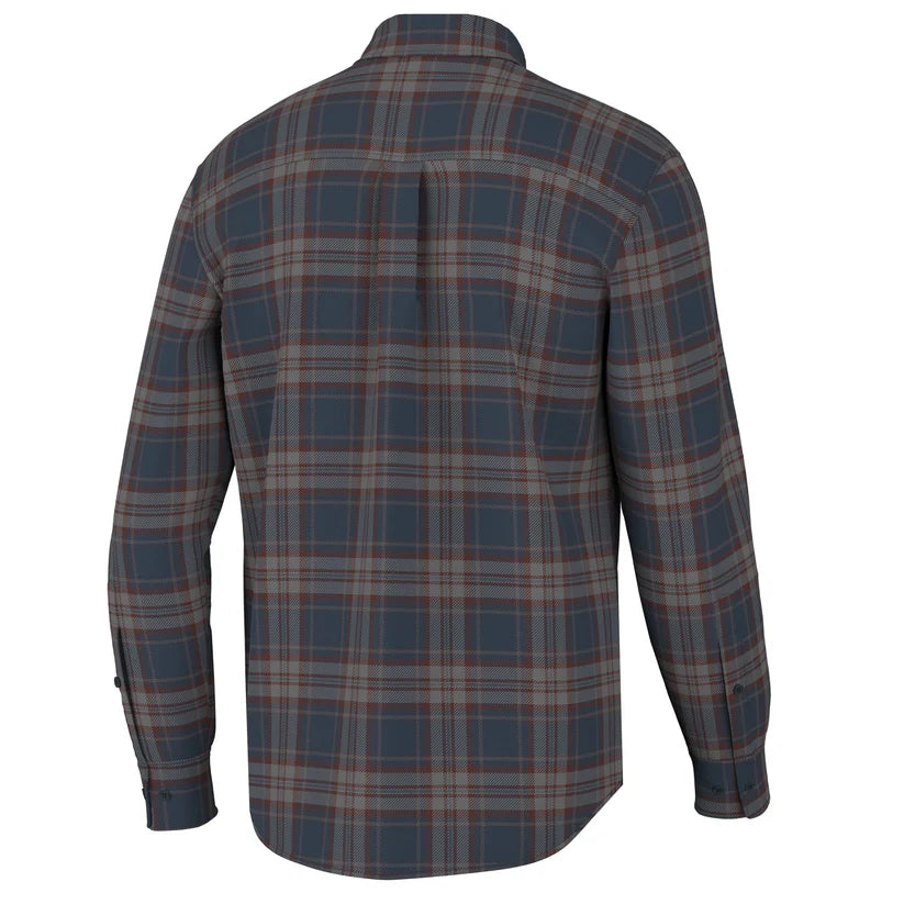 Local Boy  Phelan Stretch Flannel Navy/Charcoal/Red