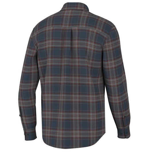Local Boy  Phelan Stretch Flannel Navy/Charcoal/Red
